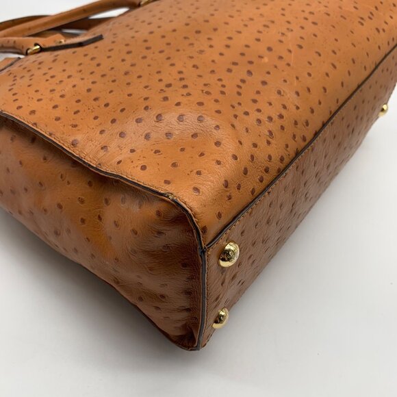 Michael Kors Tan Ostrich Leather Hamilton Tote - Picture 8 of 10